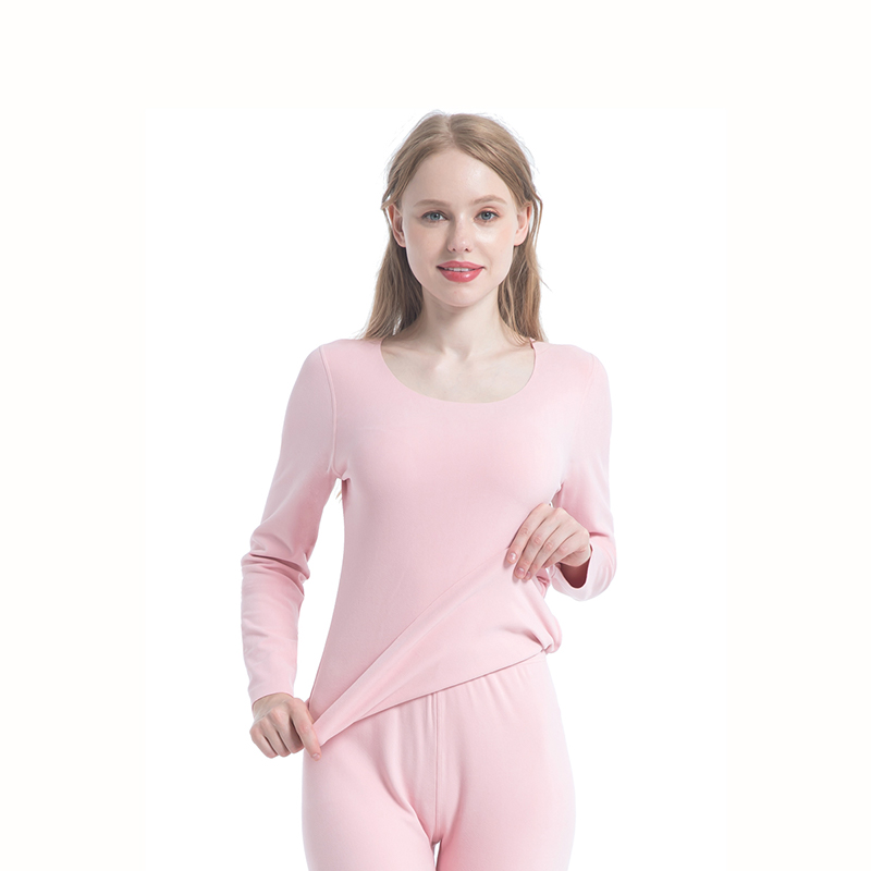 Women German Fleece Seamless Crew Neck Thermal Set