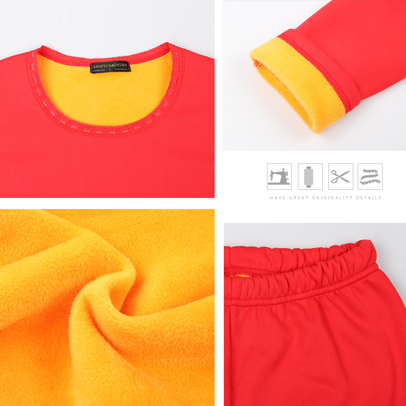 Warm Fleece-Lined Thick Thermal Women Set