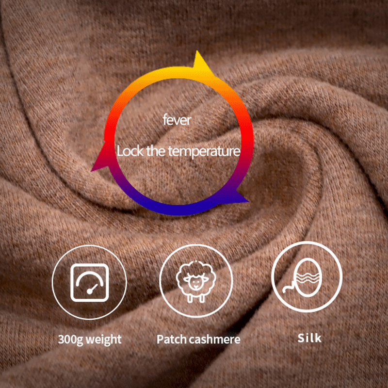 Seamless Sandwich Crew Neck Patchwork Men Thermal Set