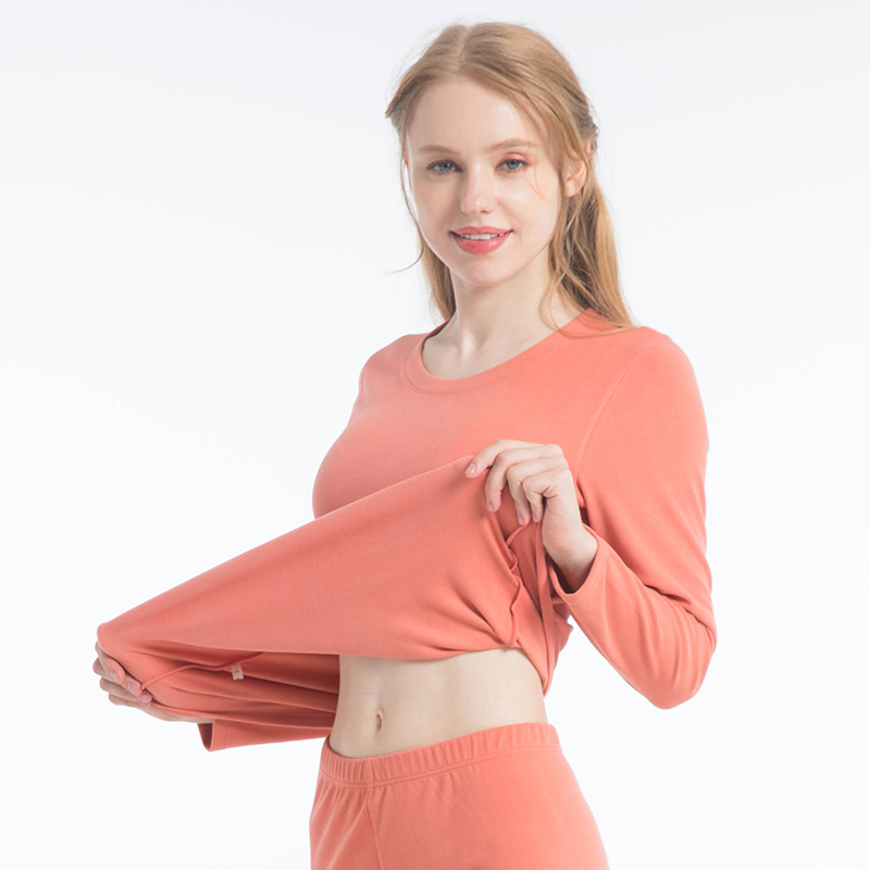 Women German Fleece Brushed Crew Neck Thermal Set