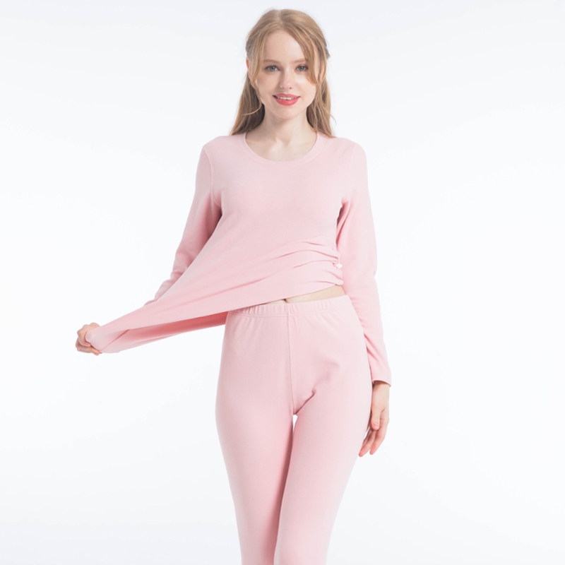 Women German Fleece Brushed Crew Neck Thermal Set
