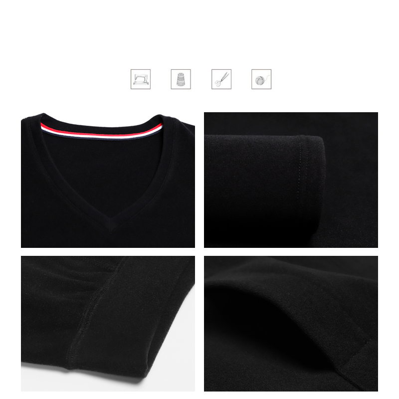 German Fleece Brushed Crew Neck Men Thermal Underwear Sets