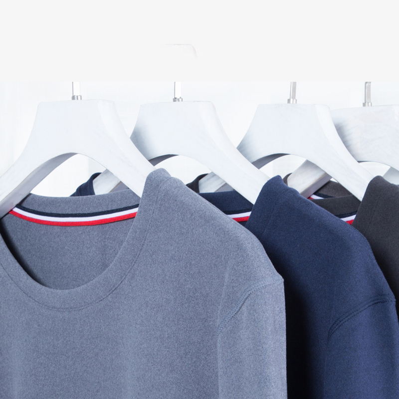 German Fleece Brushed Crew Neck Men Thermal Underwear Sets