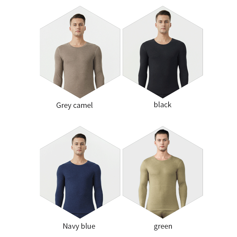 Middle Neck Patch Men Thermal Underwear Sets