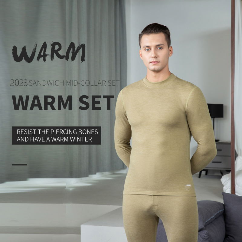 Crew Neck/Middle Neck Thermal Underwear Men Sets