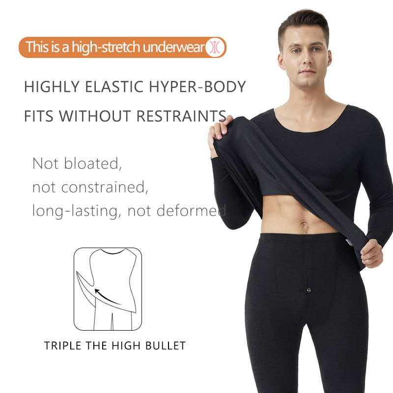 Crew Neck Thermal Underwear Men Thermal Underwear Sets