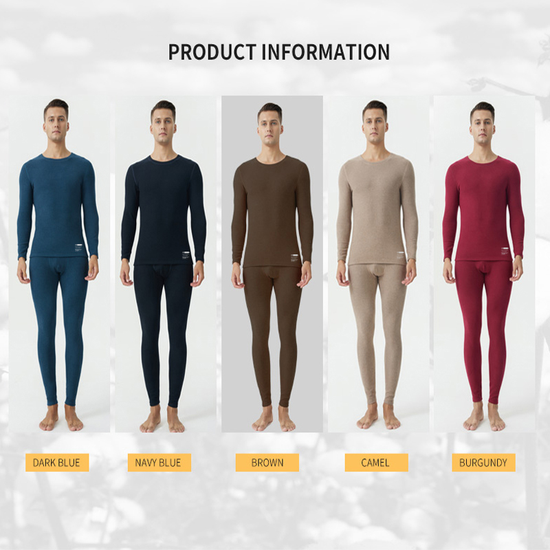 Camel Hair Crew Neck/Middle Neck Thermal Underwear Men Sets